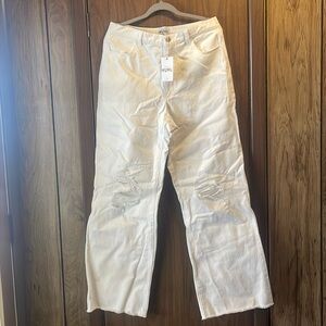 Show me your mumu white jeans 90’s straight leg jeans